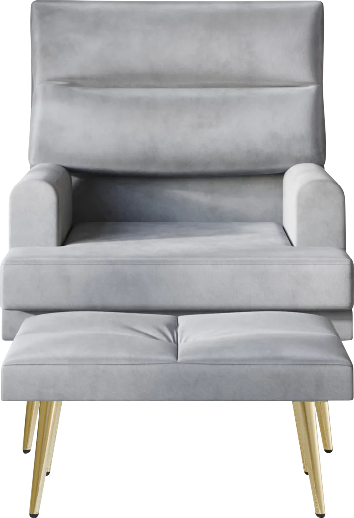 Harmse Light Gray Accent Chair and Ottoman - Image 5