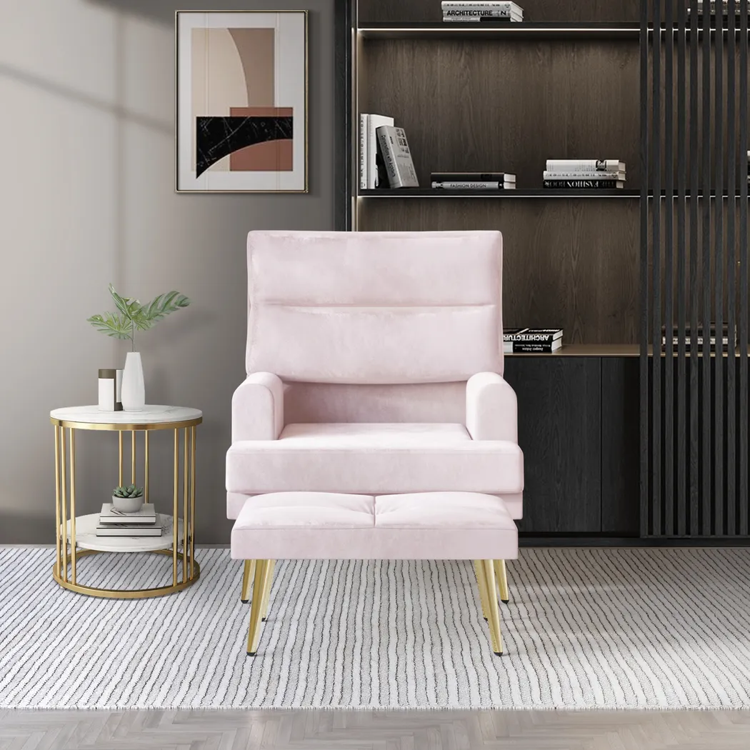 Harmse Pink Accent Chair and Ottoman - Image 2