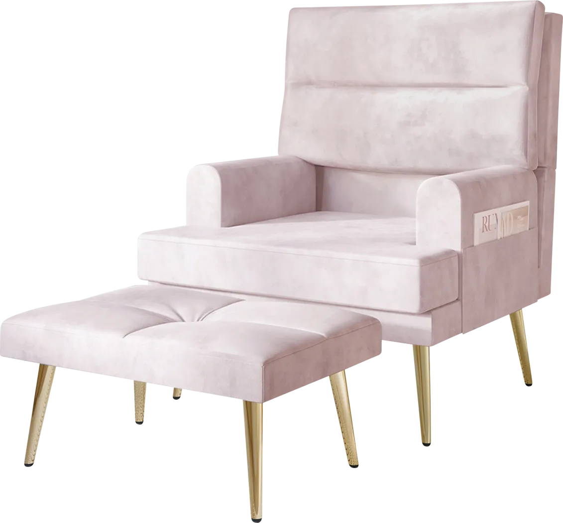 Harmse Pink Accent Chair and Ottoman - Image 1