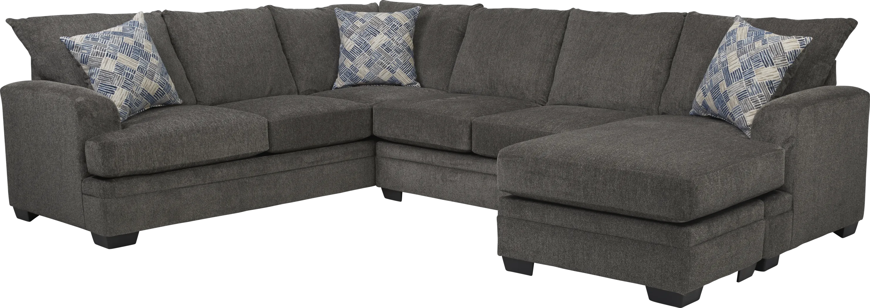 Harold Square Pewter 7 Pc Sectional Living Room Plus 65 in. TV - Thumbnail - Image 2