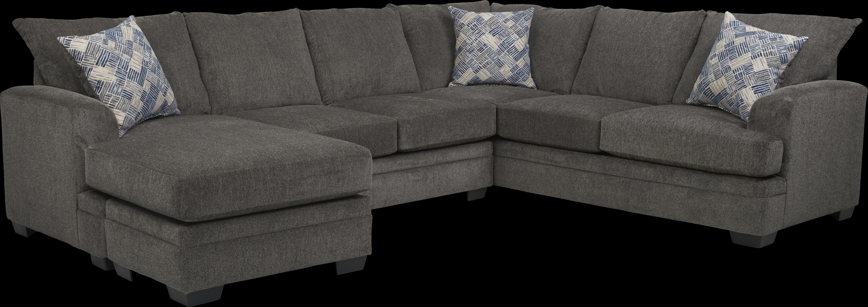 Harold Square Pewter 3 Pc Sectional - Thumbnail - Image 1