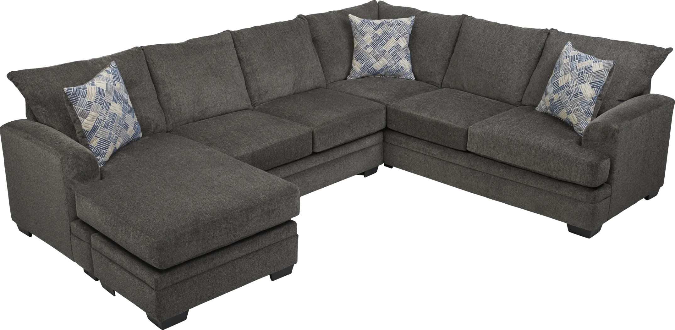 Harold Square Pewter 3 Pc Sleeper Sectional - Thumbnail - Image 3