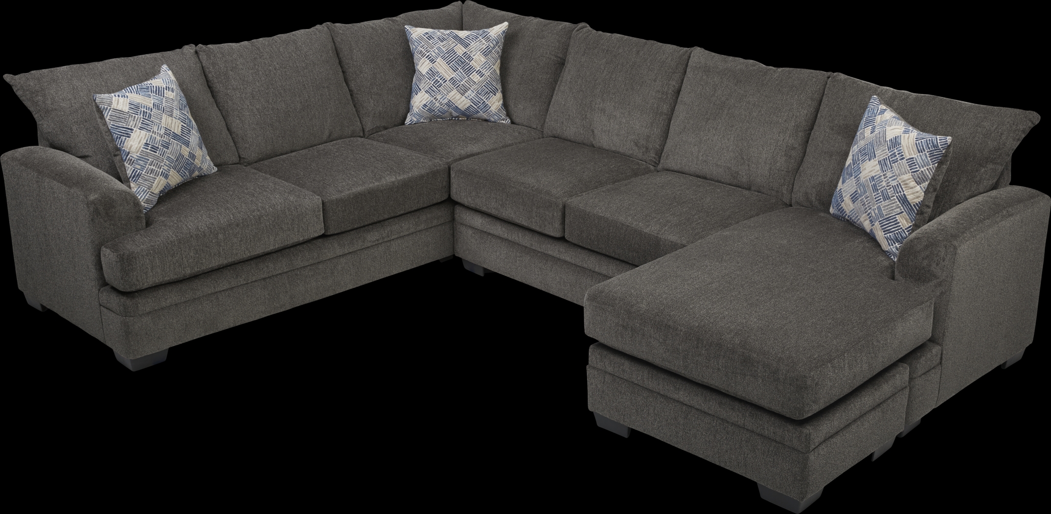 Harold Square Pewter 3 Pc Sleeper Sectional - Thumbnail - Image 3