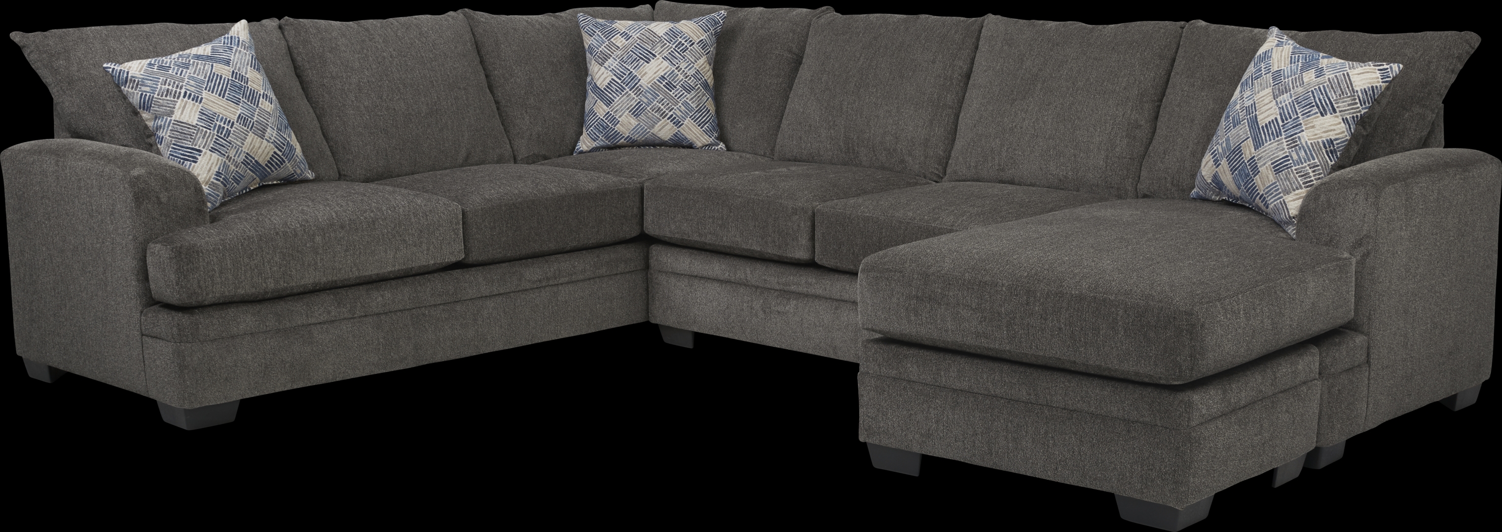 Harold Square Pewter 3 Pc Sleeper Sectional - Thumbnail - Image 1