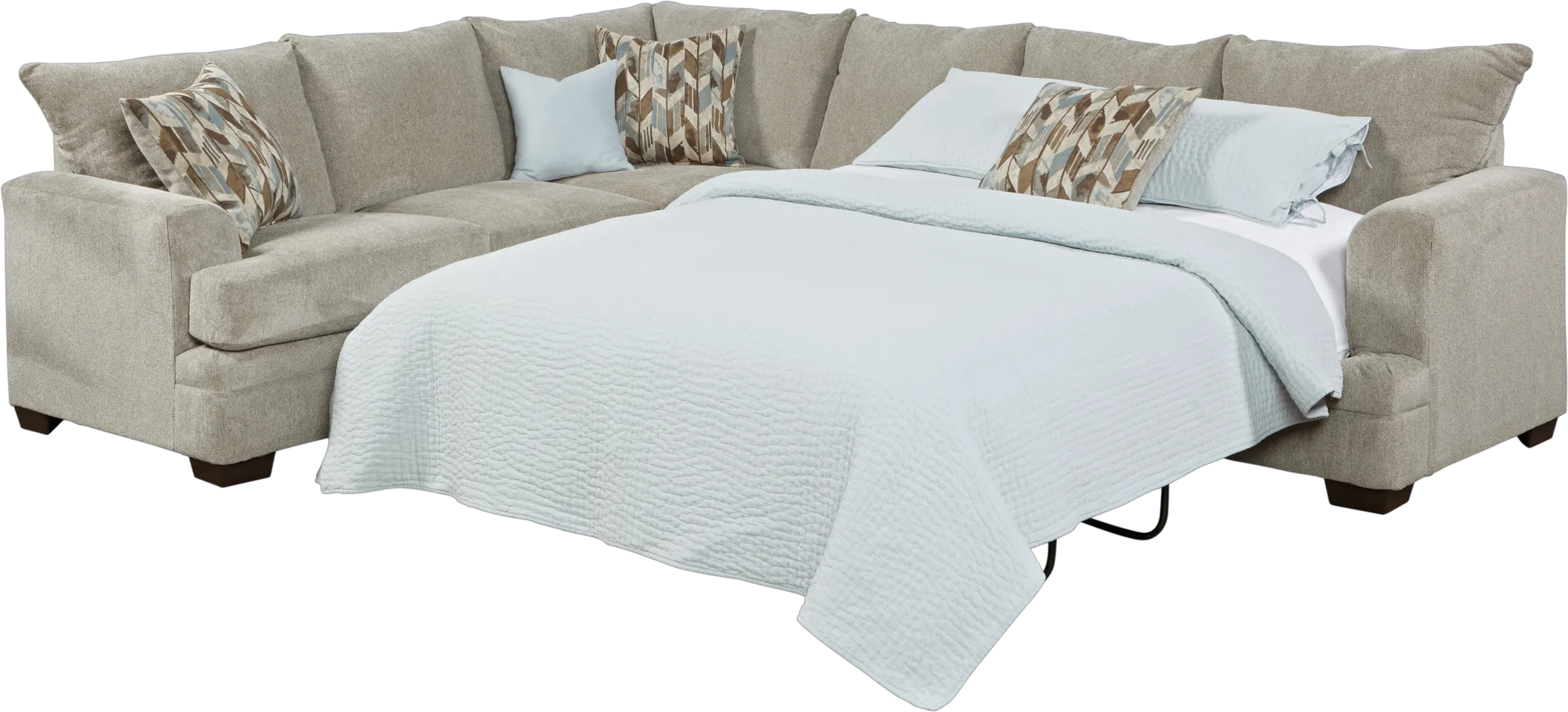 Harold Square Platinum 3 Pc Gel Foam Sleeper Sectional - Thumbnail - Image 3