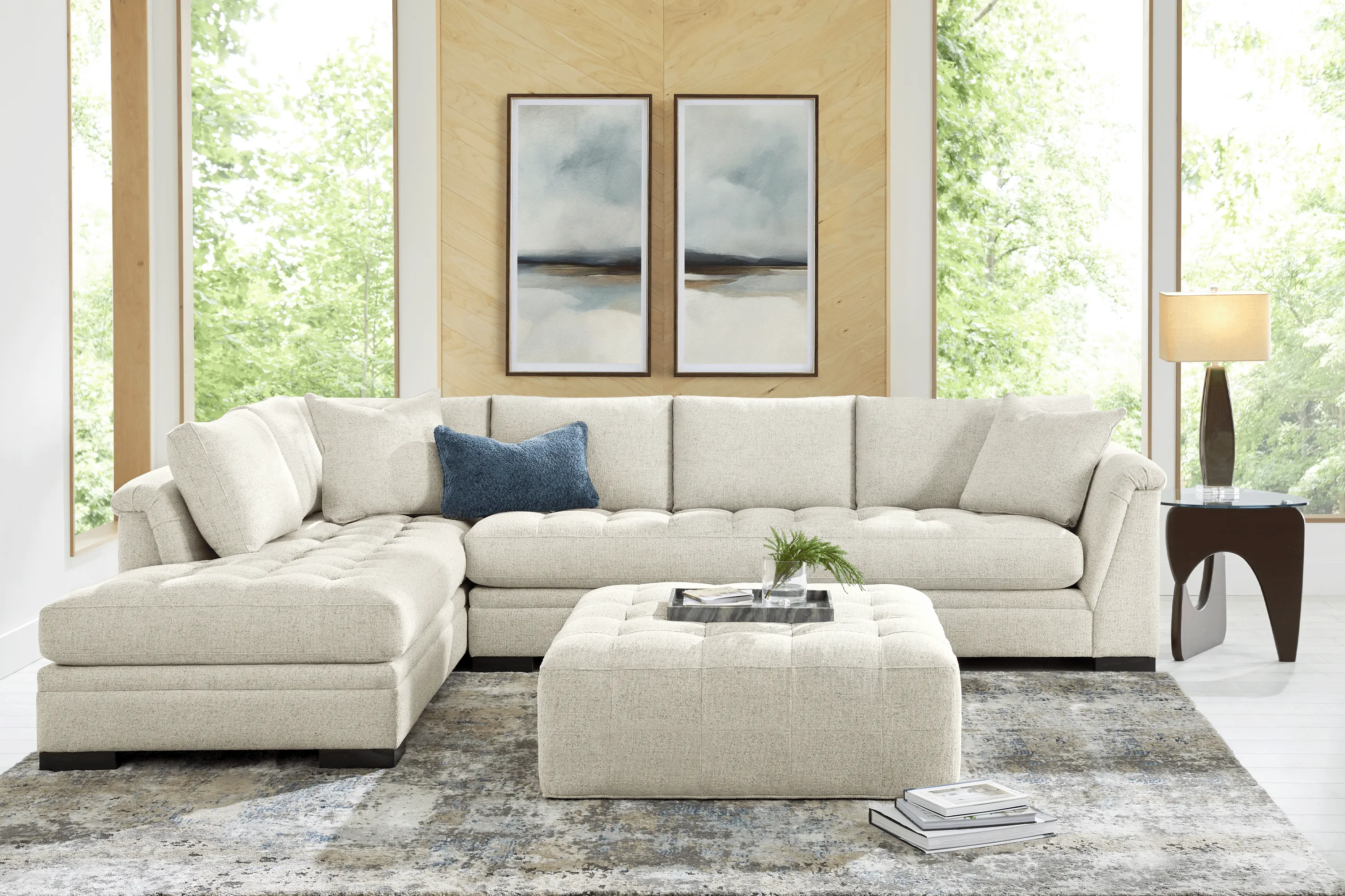 Harper Beige 5 Pc XL Sectional Living Room - Thumbnail - Image 1