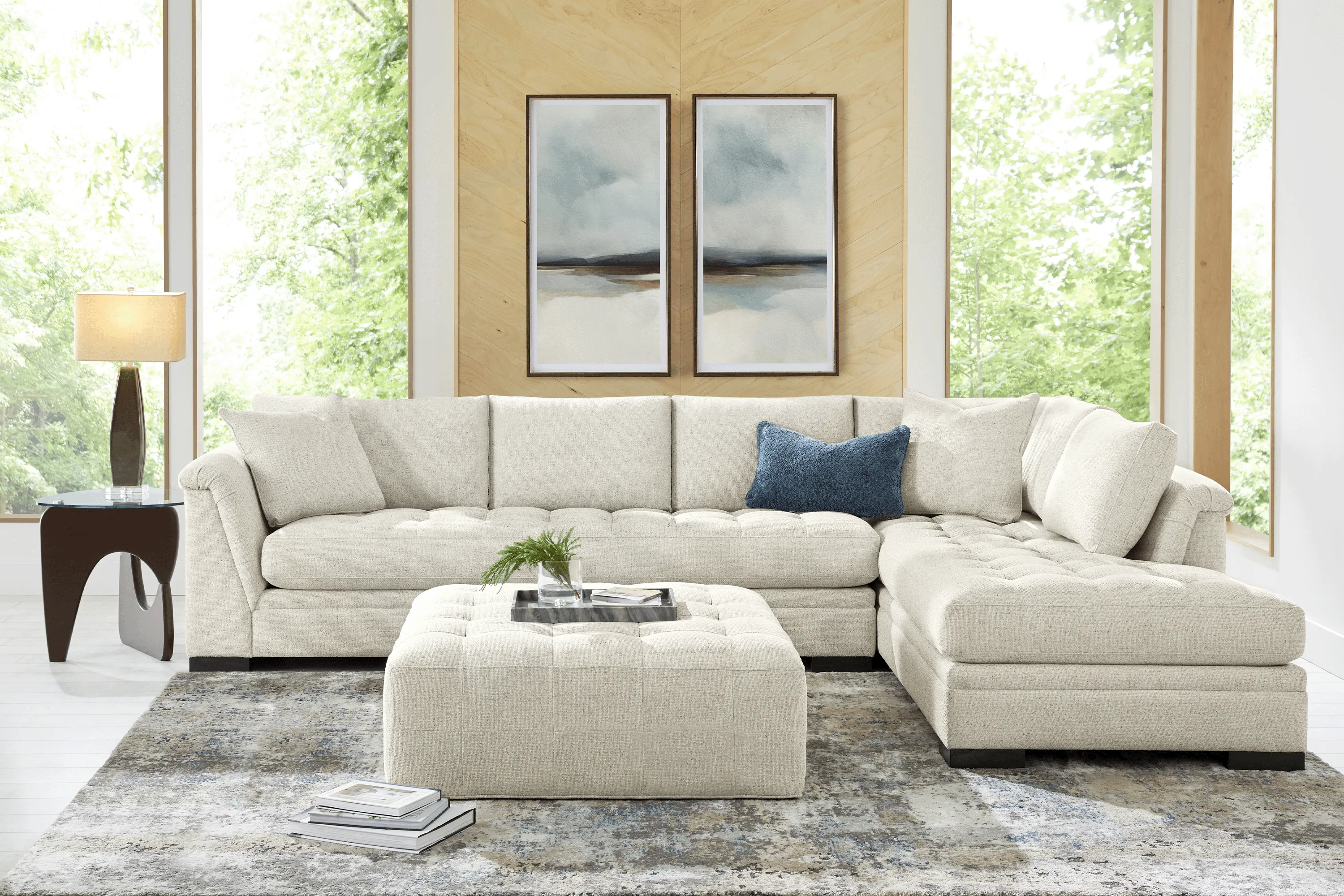 Harper Beige 5 Pc XL Sectional Living Room - Thumbnail - Image 1