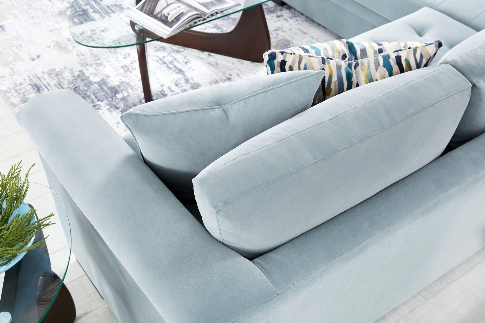 Harper Blue 5 Pc Sectional Living Room - Thumbnail - Image 7