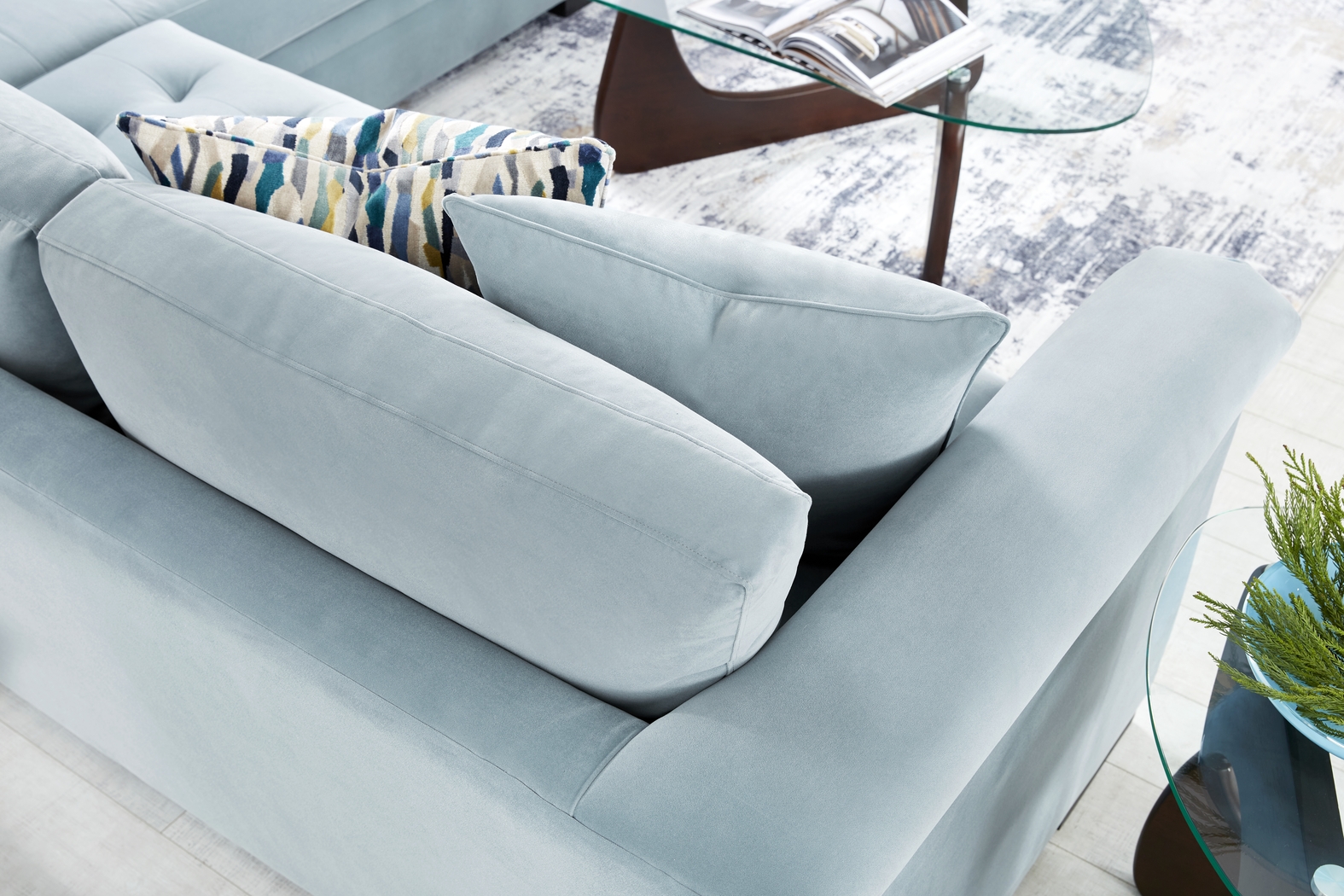 Harper Blue 5 Pc Sectional Living Room - Thumbnail - Image 7