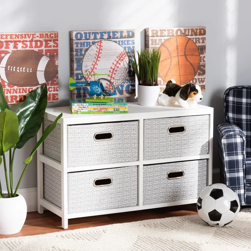 Harpercolins White 4 Basket Storage Unit - Thumbnail - Image 2