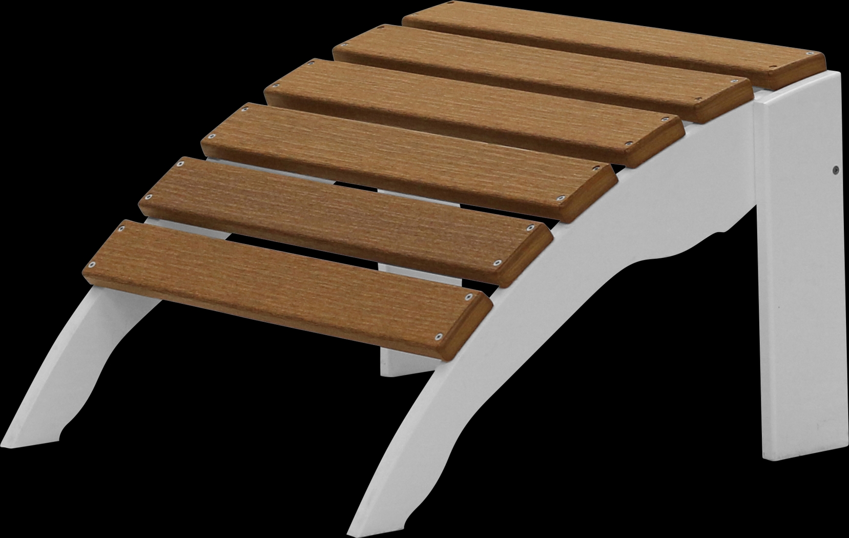 Harpwell Natural White and Mocha Outdoor Ottoman - Thumbnail - Image 1