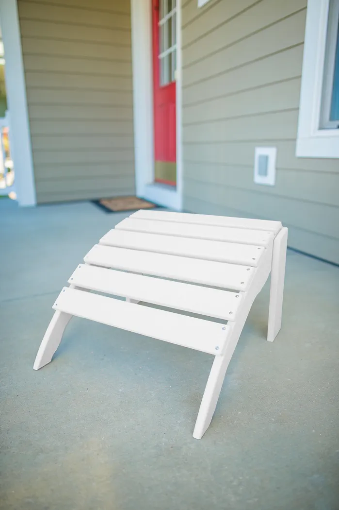 Harpwell Traditional White Outdoor Ottoman - Thumbnail - Image 3