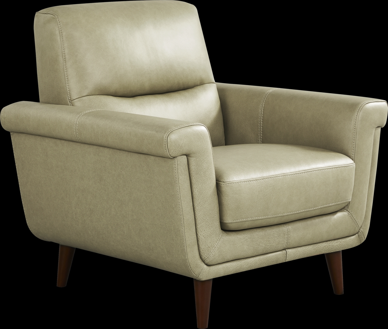 Harrington Park Sage Leather Chair - Thumbnail - Image 1