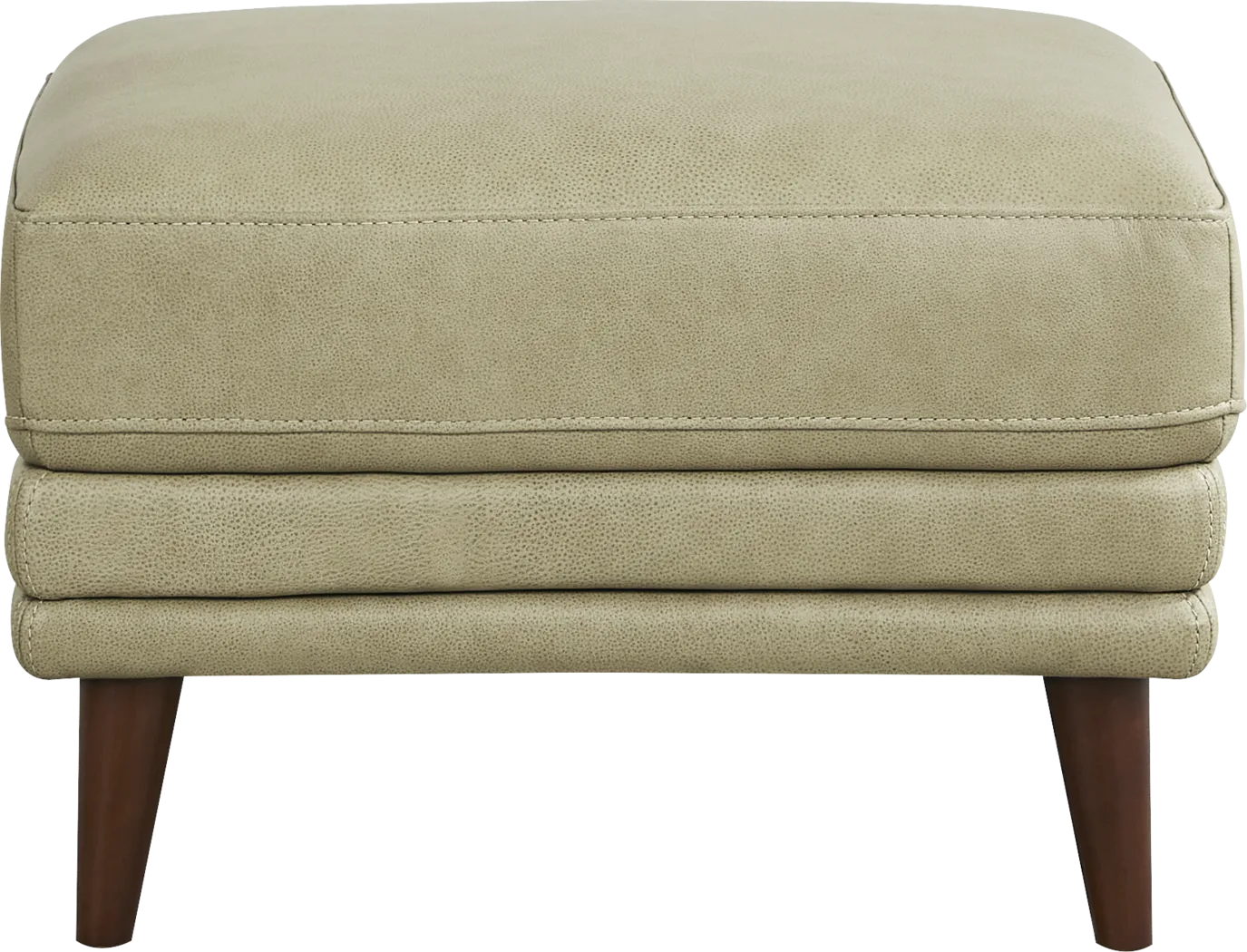 Harrington Park Sage Leather Ottoman - Image 2