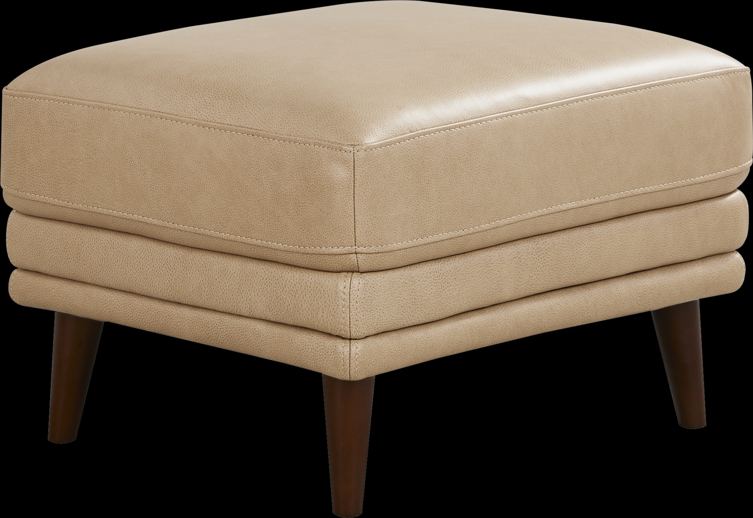 Harrington Park Stone Leather Ottoman - Thumbnail - Image 1