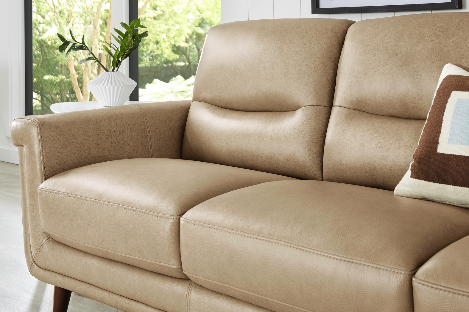Harrington Park Stone Leather Sofa - Thumbnail - Image 3
