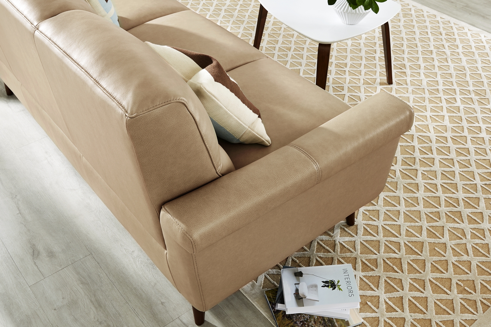 Harrington Park Stone Leather Sofa - Thumbnail - Image 4