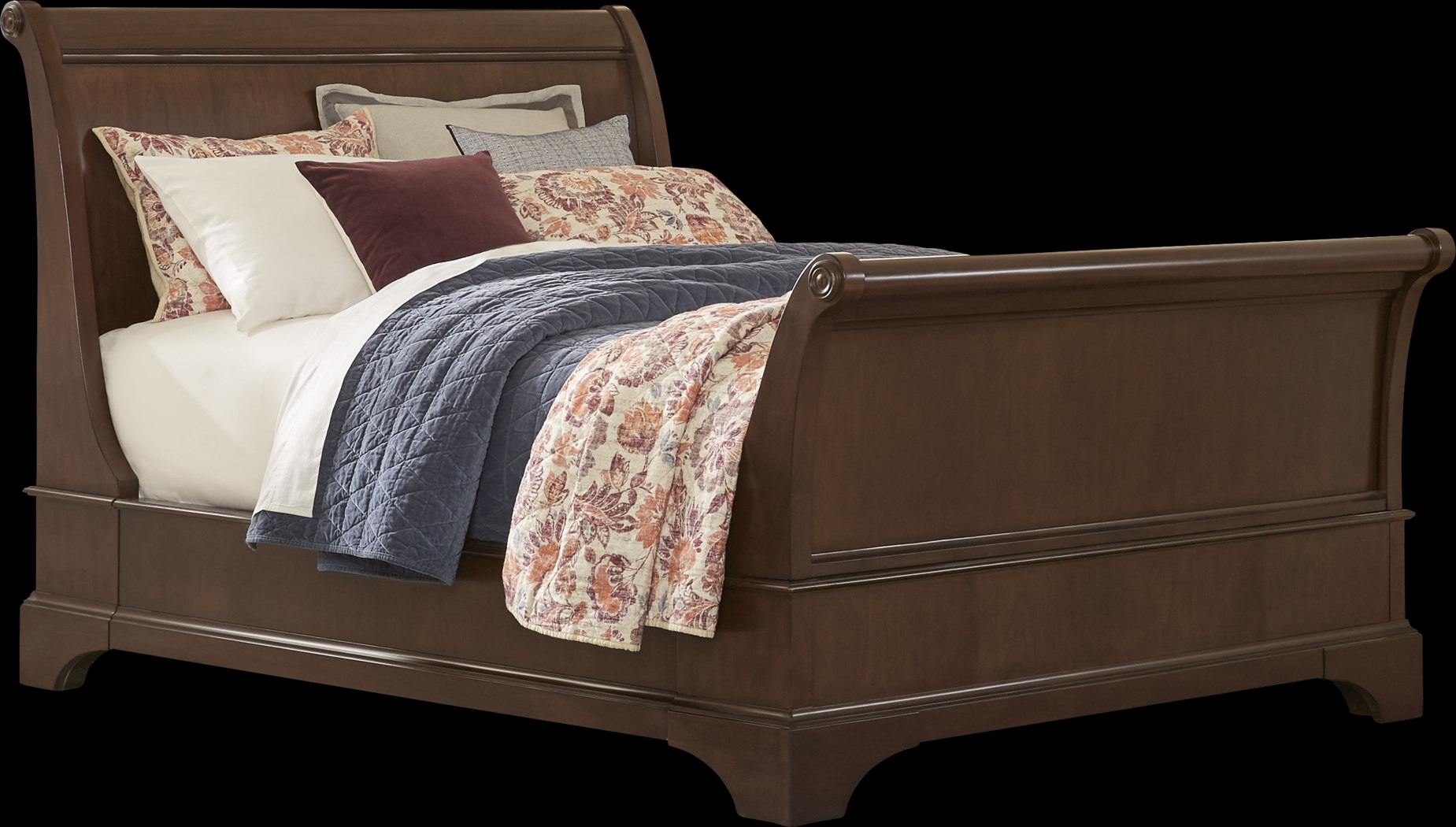 Harrington Place Cherry 4 Pc King Sleigh Bed - Thumbnail - Image 1