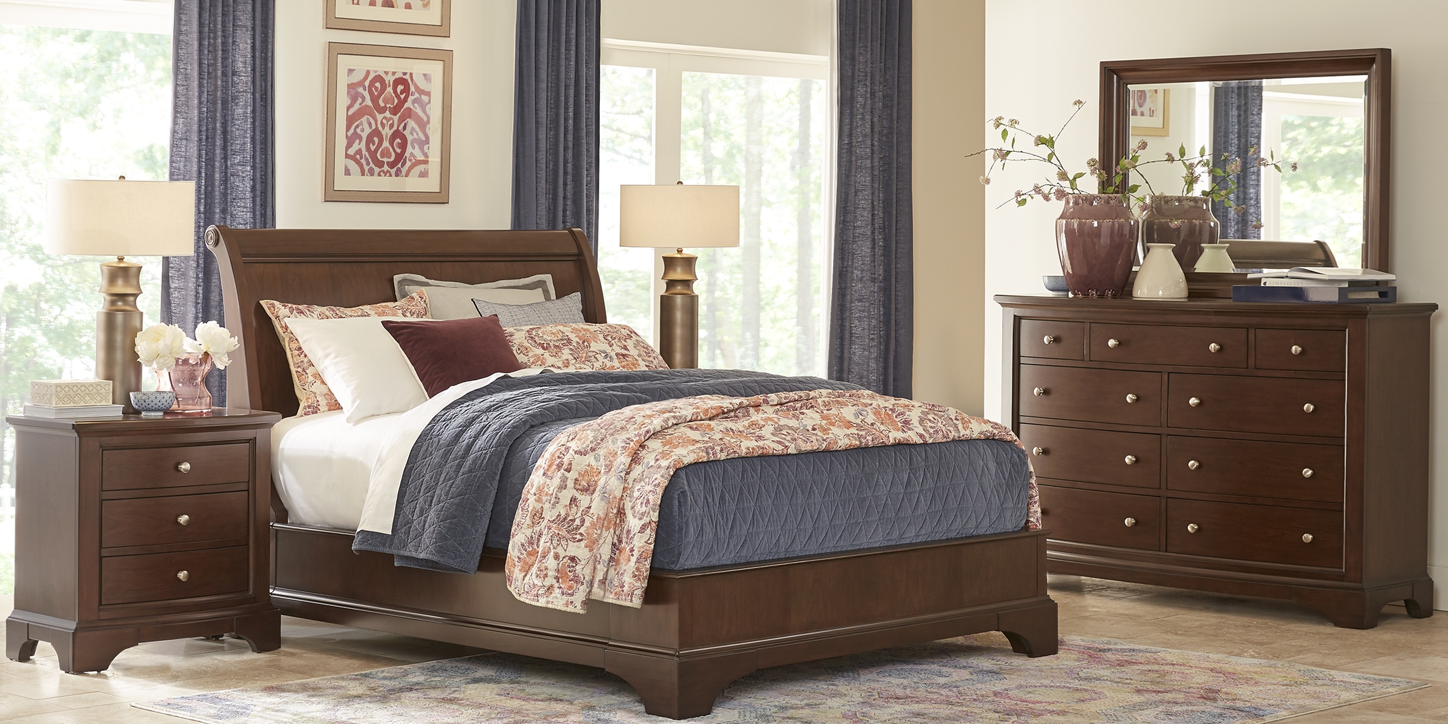 Harrington Place Cherry 8 Pc King Bedroom - Thumbnail - Image 1