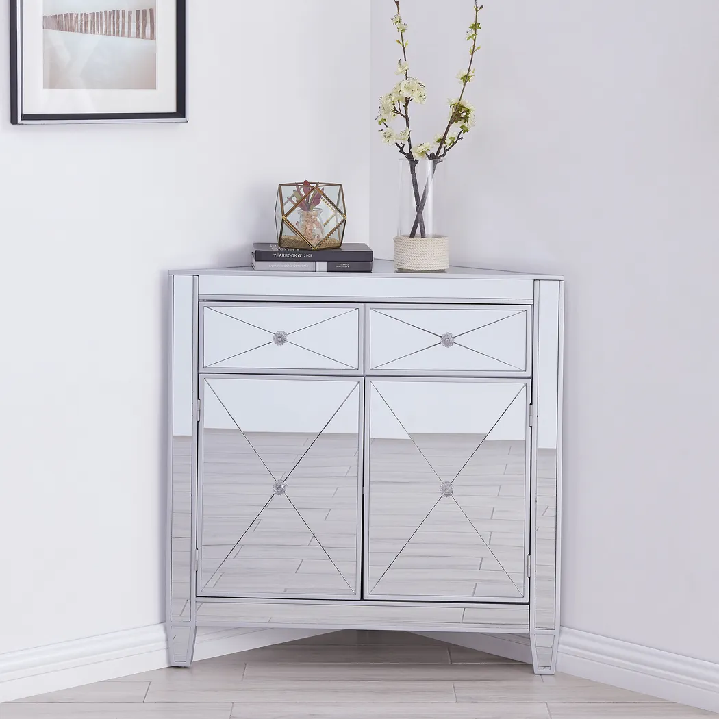 Harrisglen Silver Corner Accent Cabinet - Thumbnail - Image 3