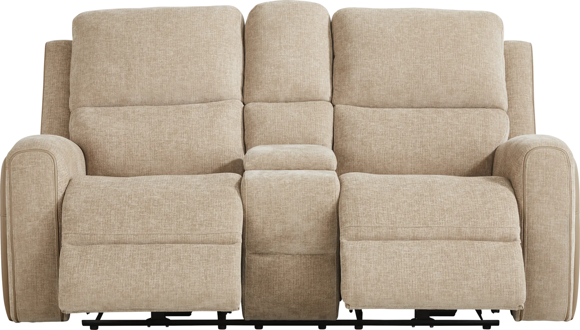 Harrison Beige Dual Power Reclining Loveseat - Thumbnail - Image 1