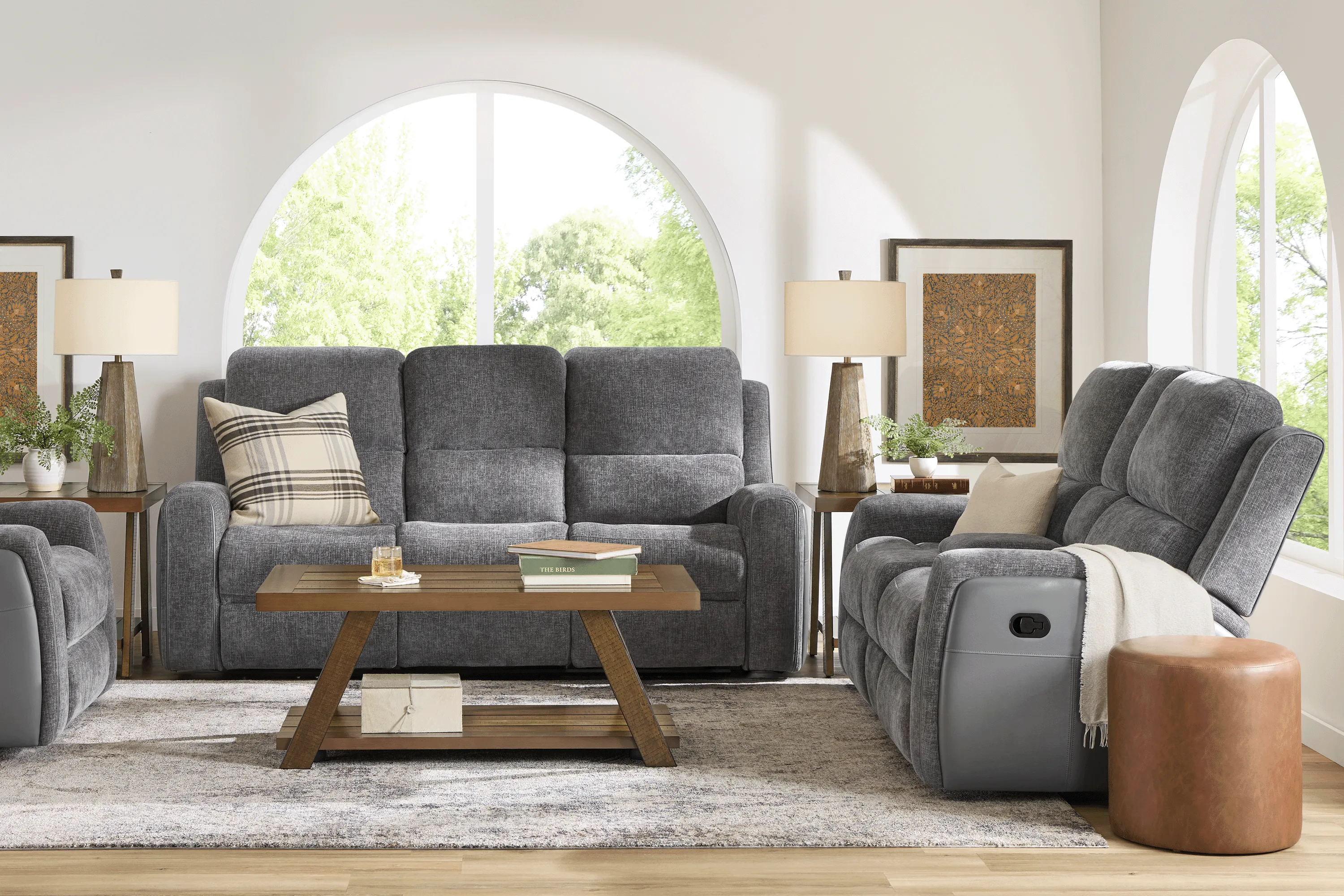 Harrison Charcoal 5 Pc Reclining Living Room - Thumbnail - Image 2