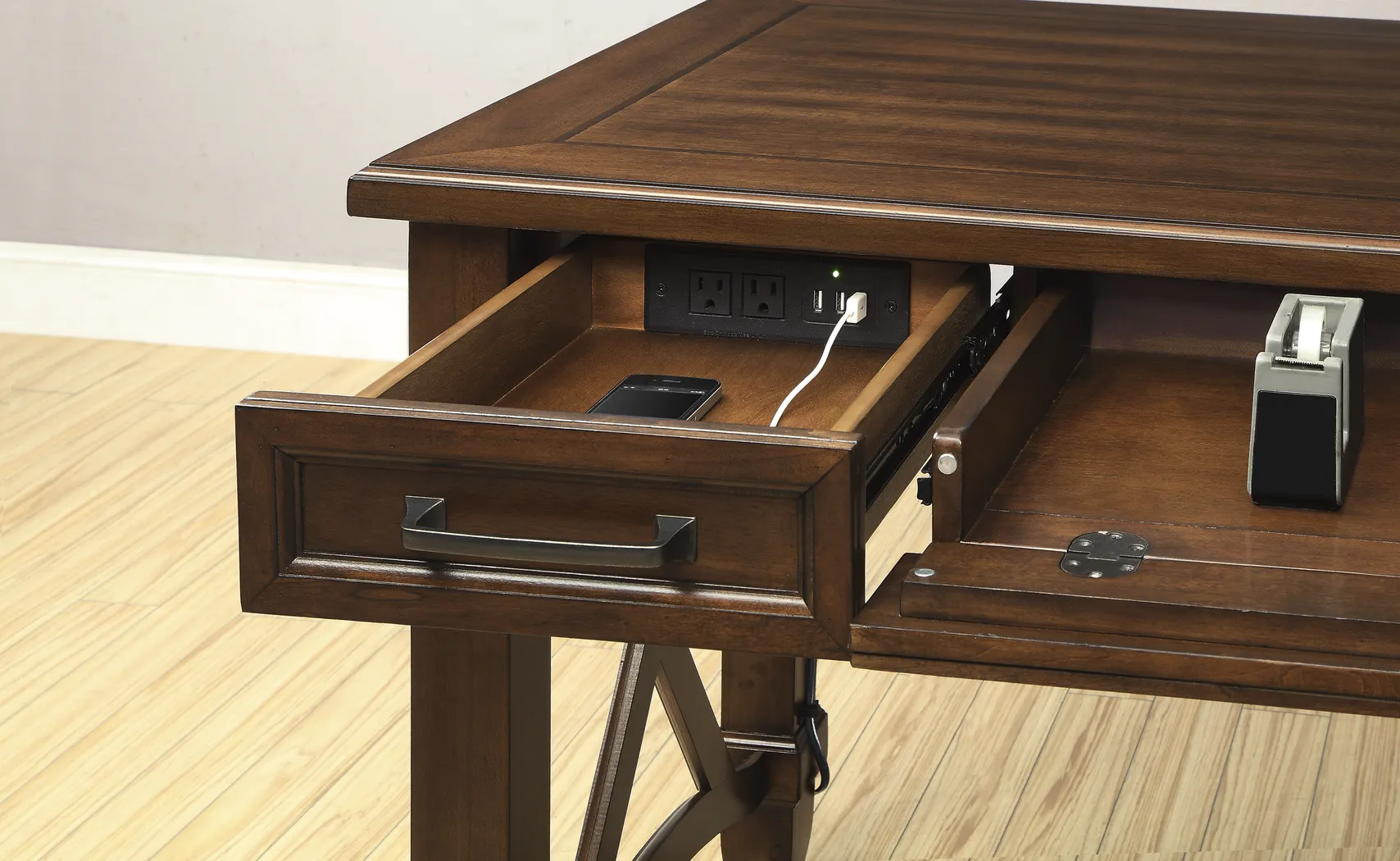Harrison Heights Brown Desk - Thumbnail - Image 3