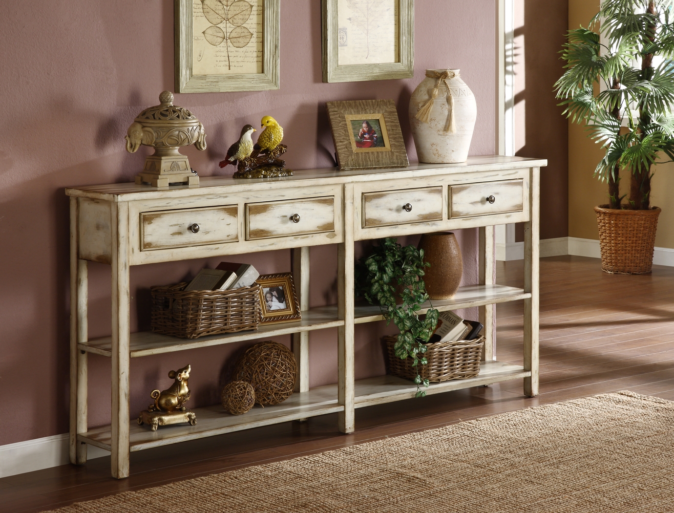 Harrowgrove Ivory Sofa Table - Thumbnail - Image 2