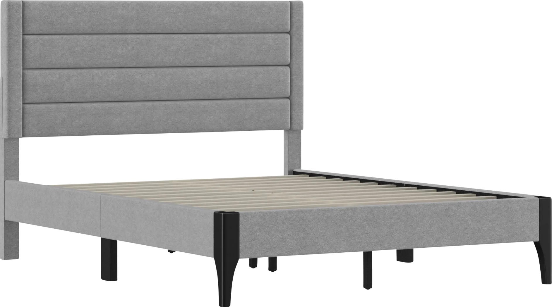 Harrye Light Gray Platform Bed - Thumbnail - Image 13