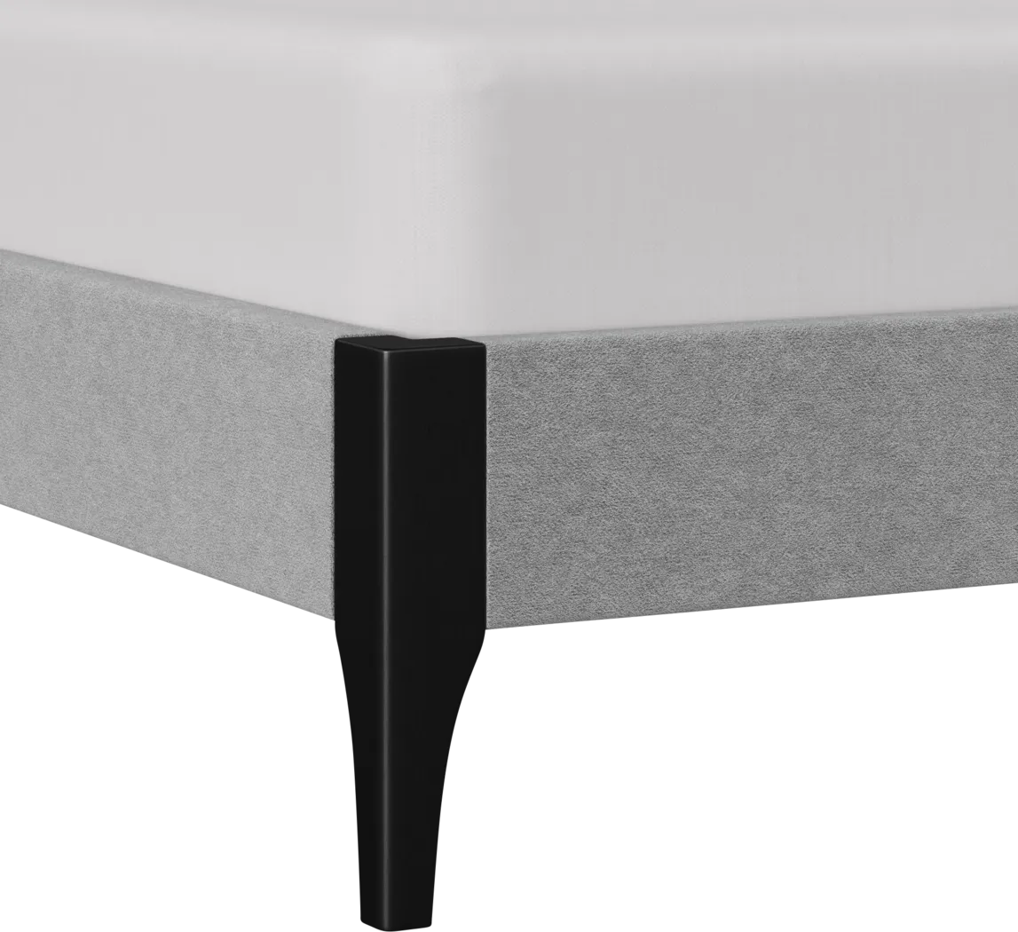 Harrye Light Gray Platform Bed - Thumbnail - Image 3