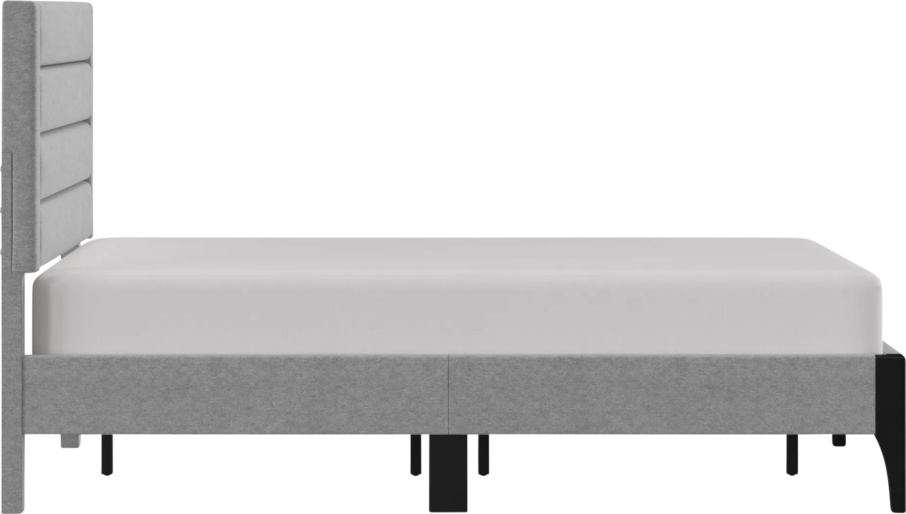 Harrye Light Gray Platform Bed - Thumbnail - Image 10