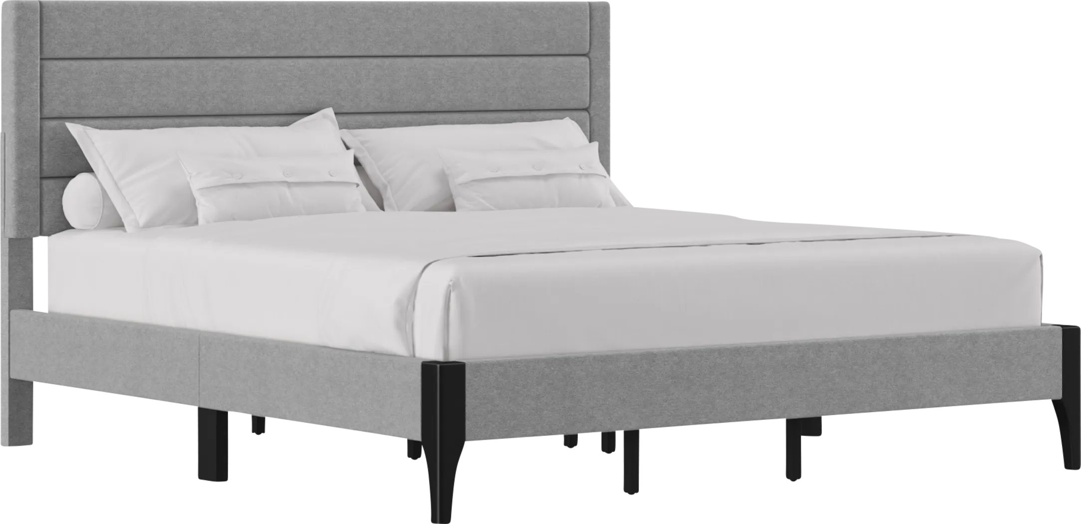 Harrye Light Gray King Bed - Thumbnail - Image 1
