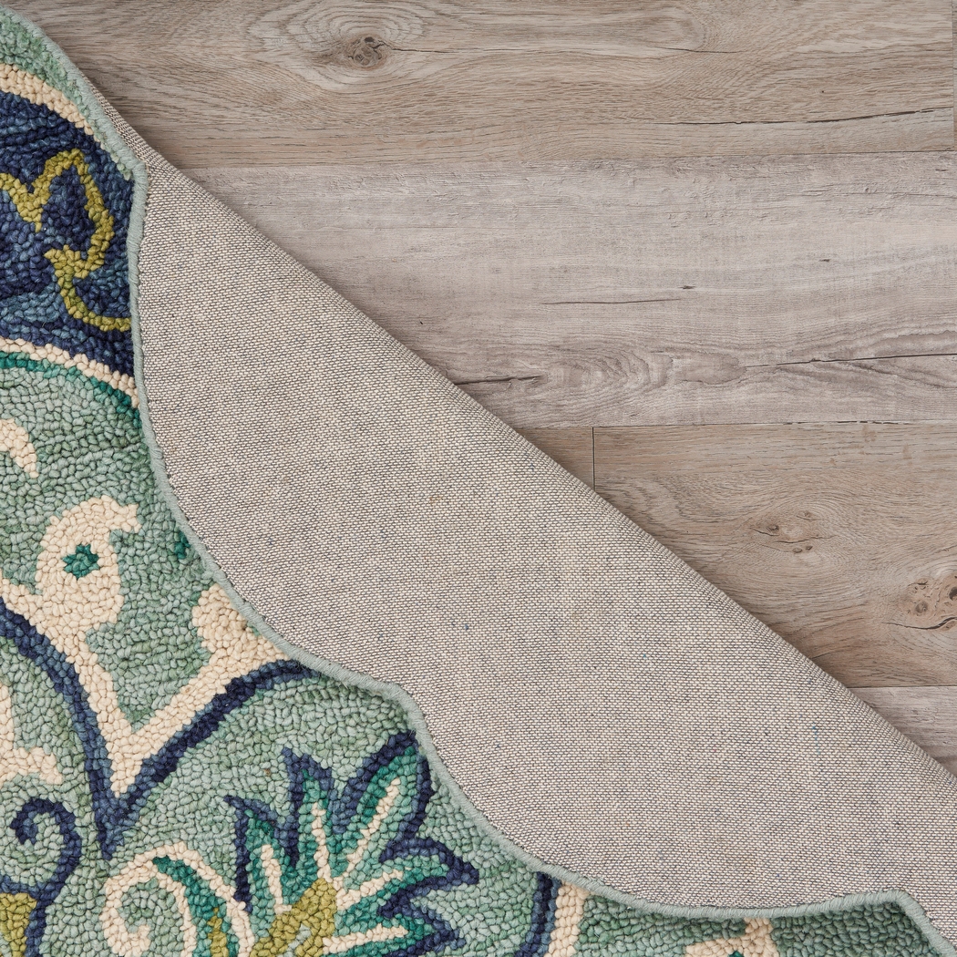 Harst Blue 4' Round Rug - Thumbnail - Image 5