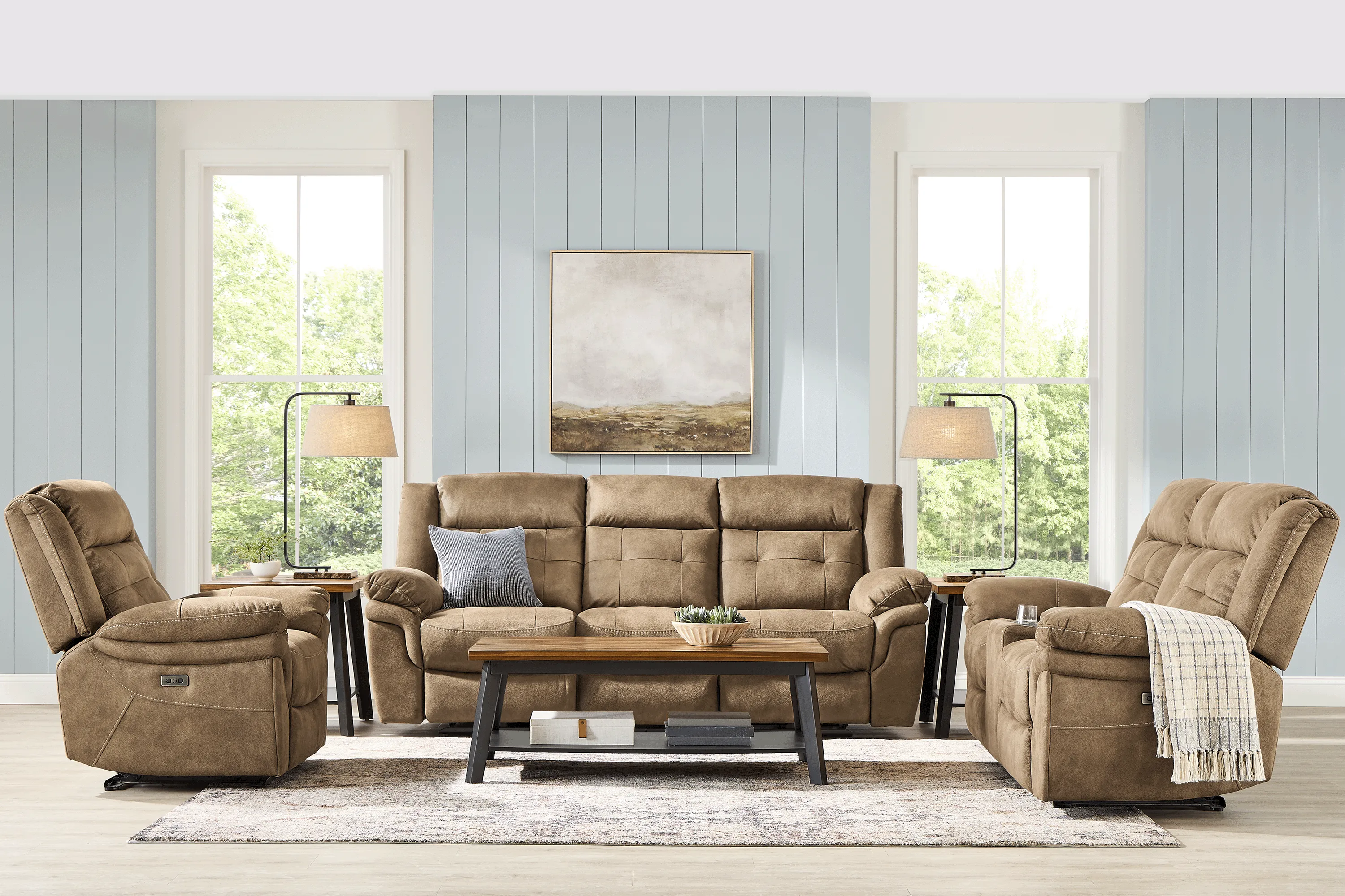 Hartford Brown 3 Pc Power Reclining Living Room - Thumbnail - Image 2