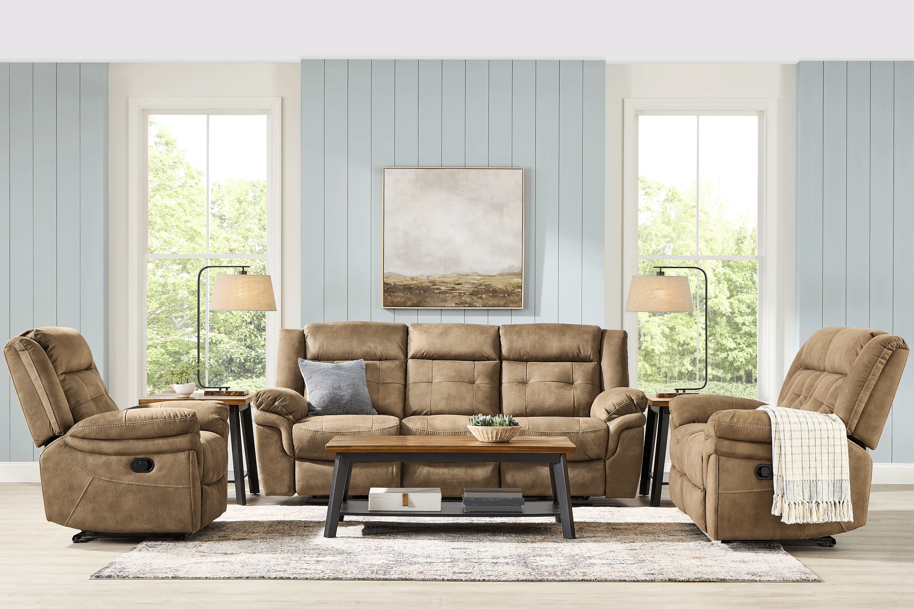 Hartford Brown 3 Pc Reclining Living Room - Thumbnail - Image 2