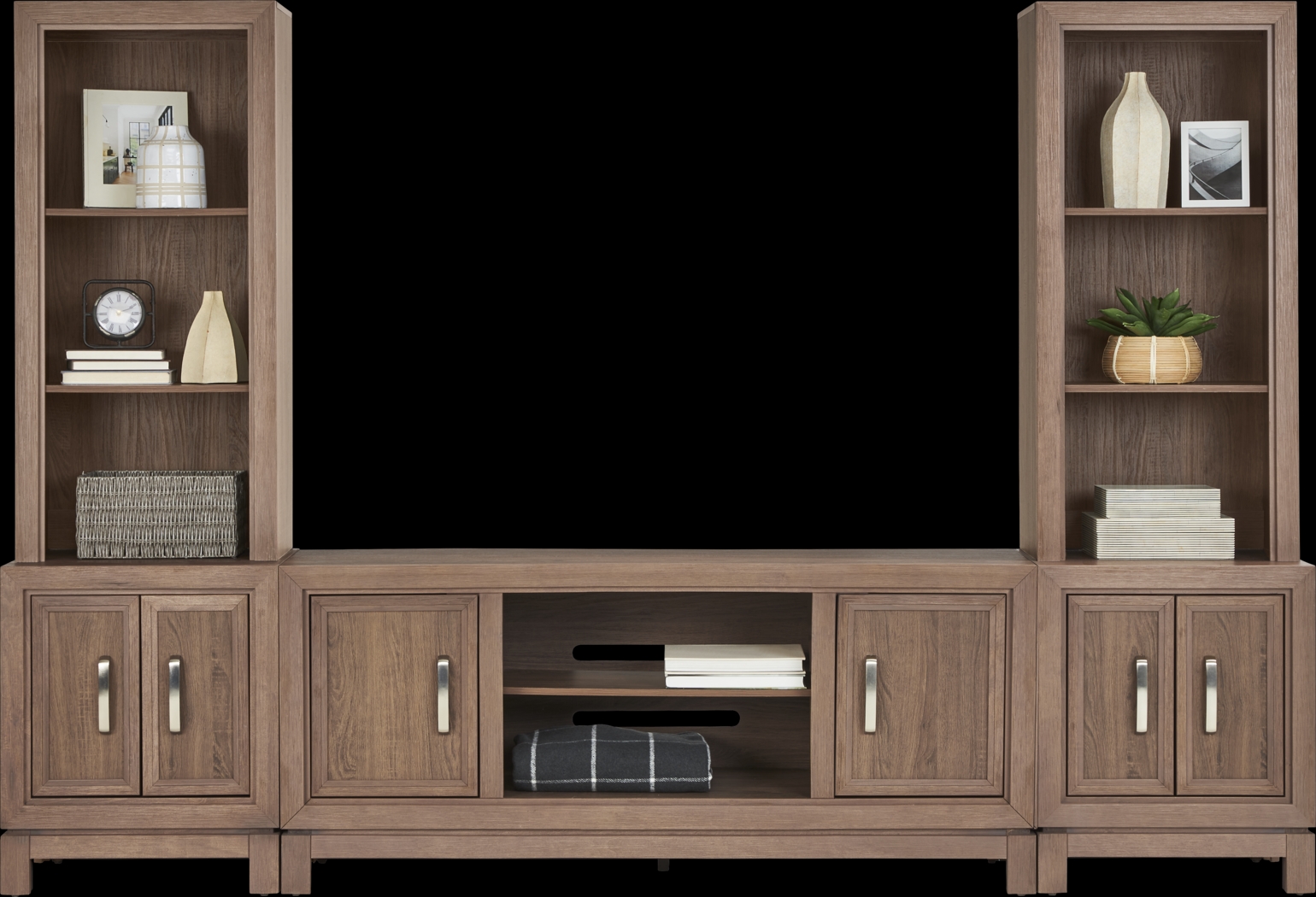 Hartney Mill 5 Pc Brown Wall Unit with 64 in. Console - Thumbnail - Image 2