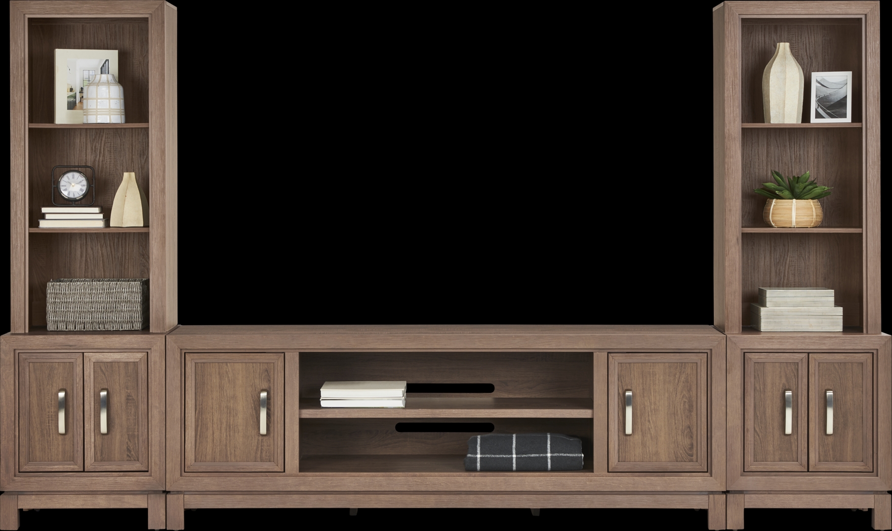 Hartney Mill 5 Pc Brown Wall Unit with 80 in. Console - Thumbnail - Image 2