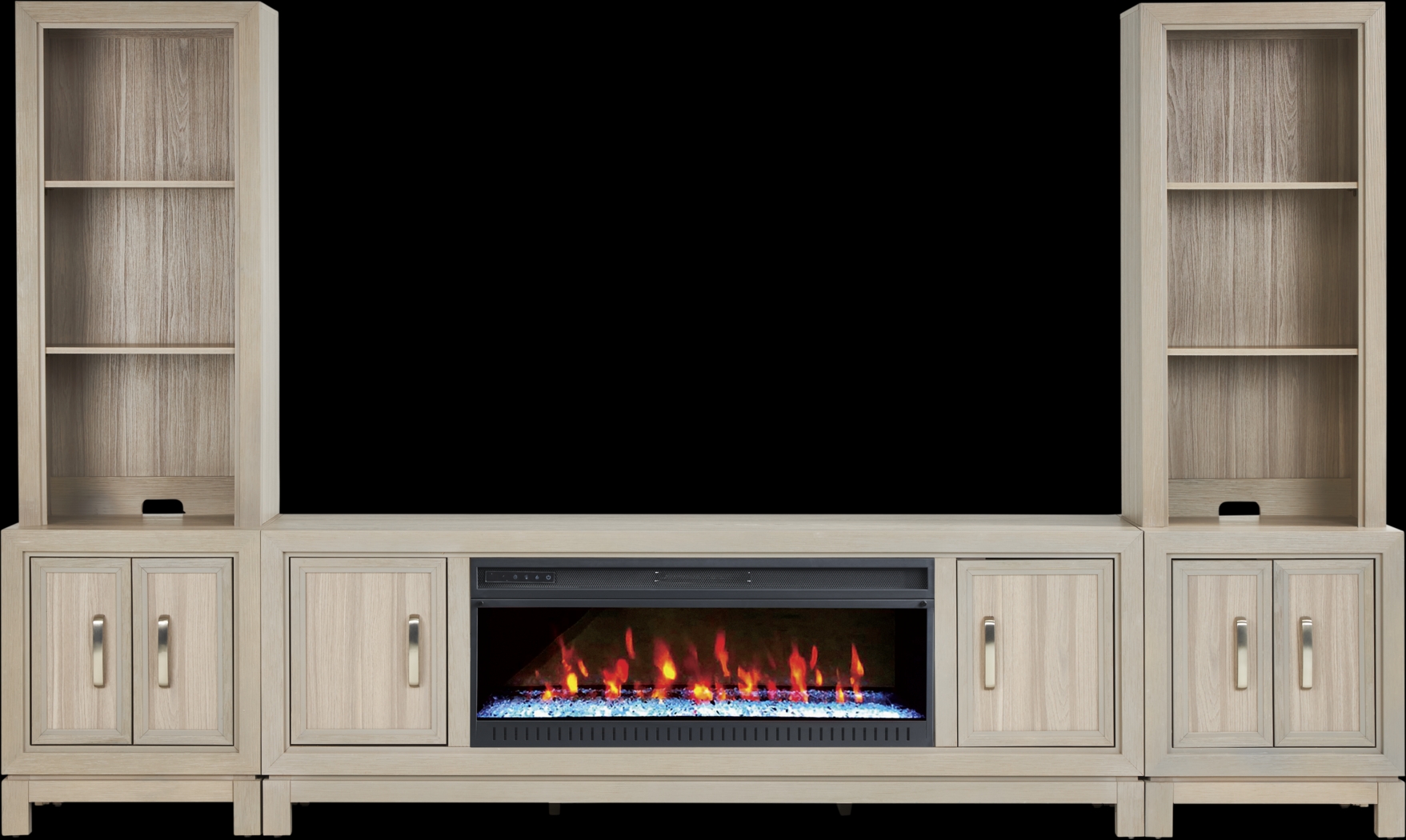Hartney Mill 6 Pc Gray Wall Unit with 80 in. Console and Electric Fireplace - Thumbnail - Image 1
