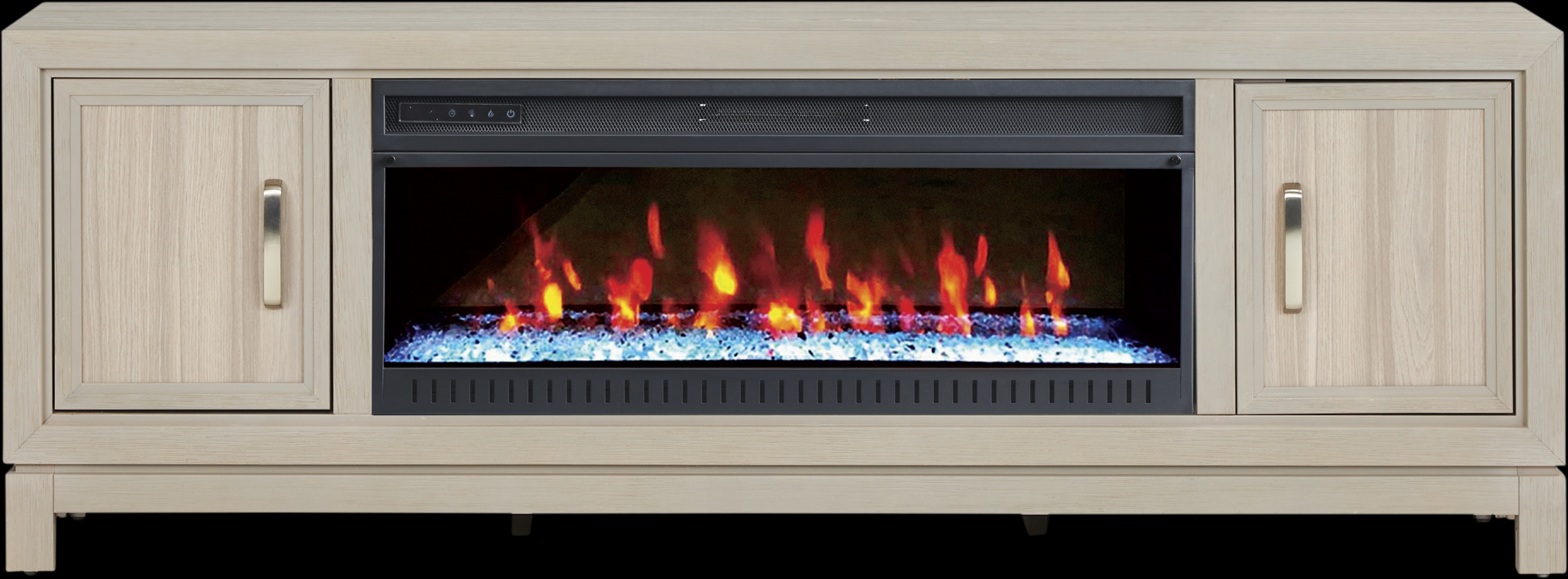 Hartney Mill Gray 80 in. Console with Electric Fireplace - Thumbnail - Image 1