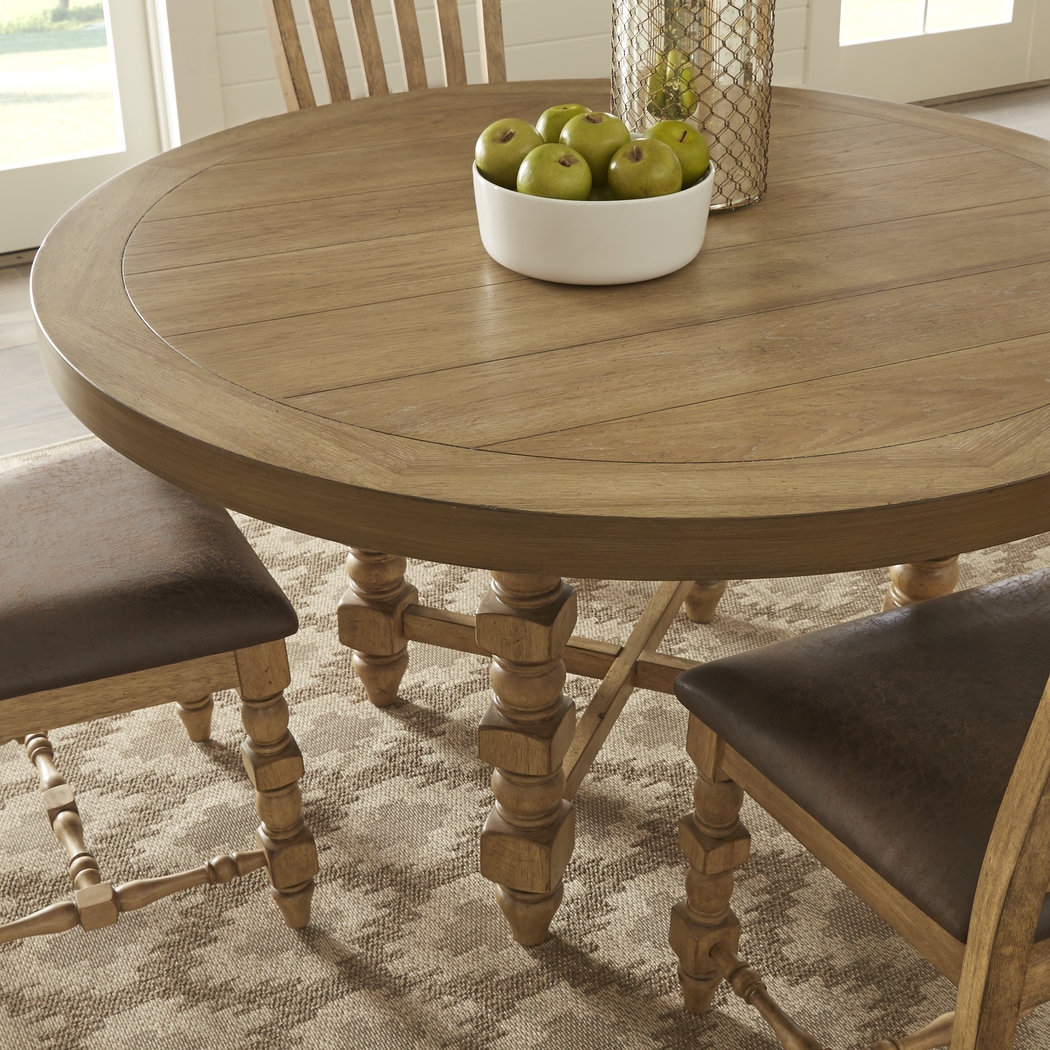 Hartsdale Hickory Round Dining Table - Thumbnail - Image 2