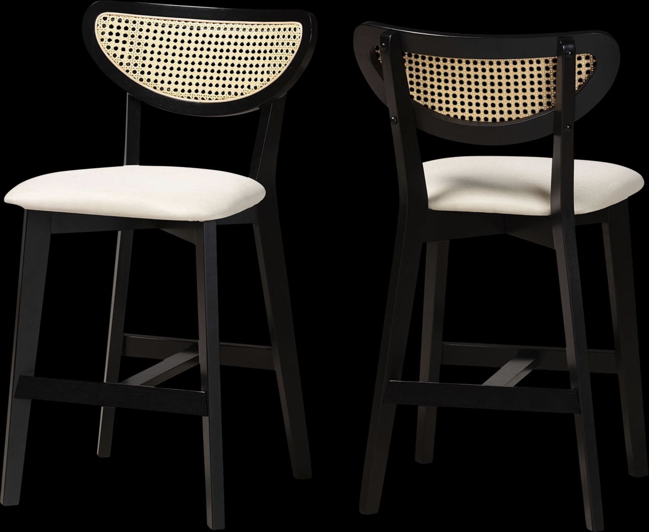 Hartzler Black Counter Stool, Set of 2 - Thumbnail - Image 1