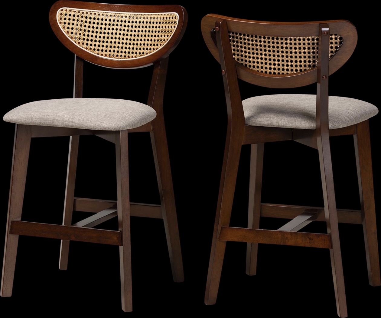 Hartzler Walnut Brown Counter Stool, Set of 2 - Thumbnail - Image 1