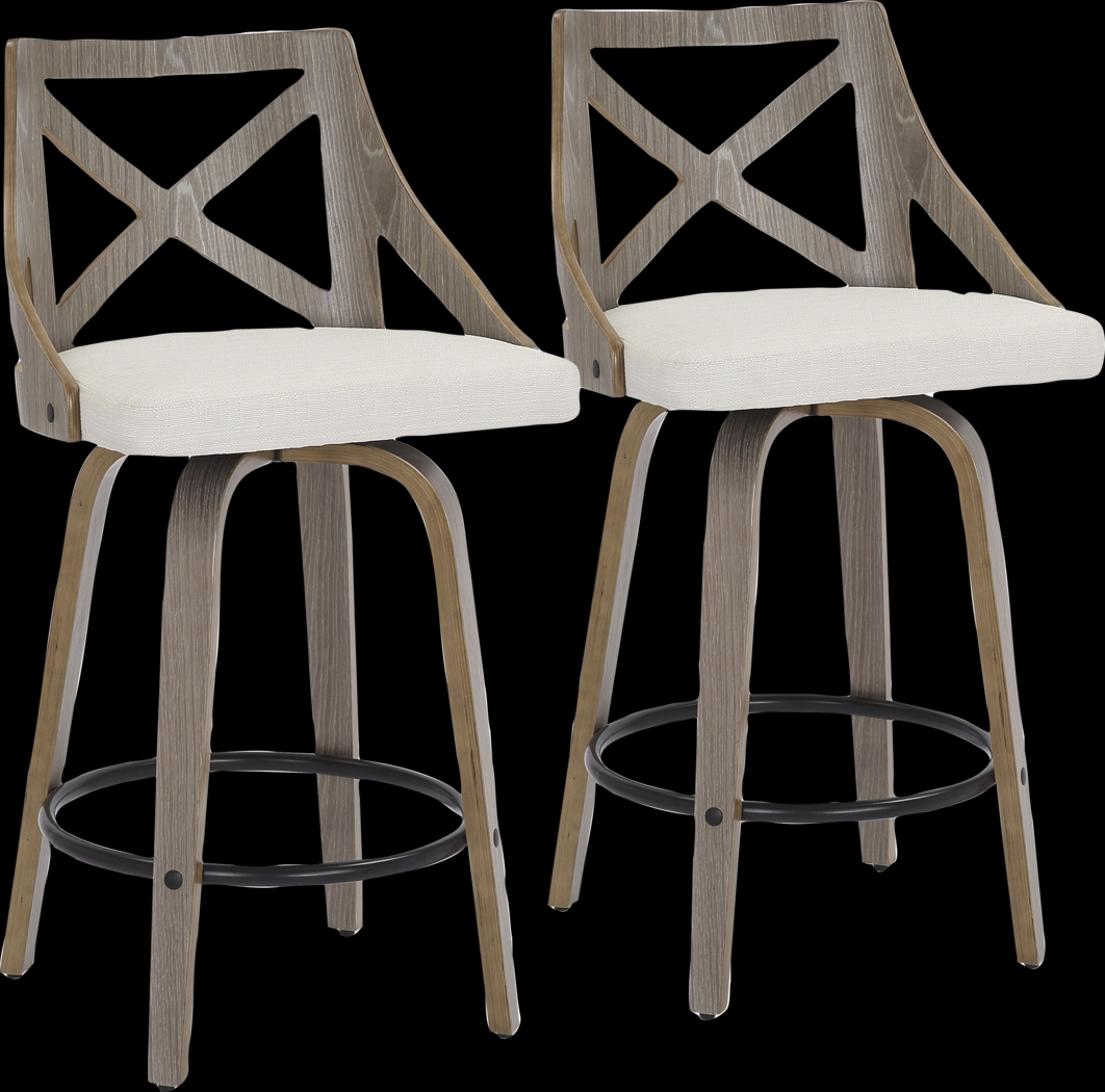Hasbrouck I Cream Counter Stool Set of 2 - Thumbnail - Image 1