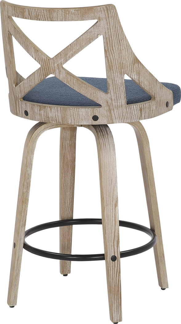 Hasbrouck II Blue Counter Stool Set of 2 - Thumbnail - Image 4