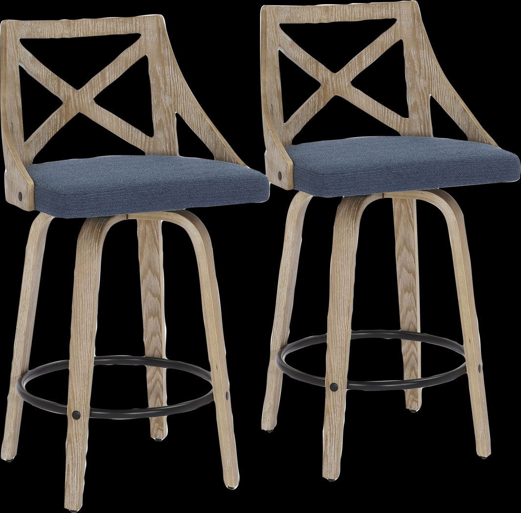 Hasbrouck II Blue Counter Stool Set of 2 - Thumbnail - Image 1