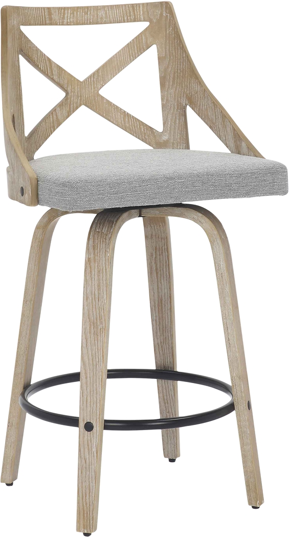 Hasbrouck II Light Gray Counter Stool Set of 2 - Thumbnail - Image 2