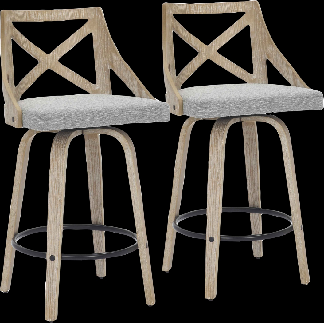 Hasbrouck II Light Gray Counter Stool Set of 2 - Thumbnail - Image 1