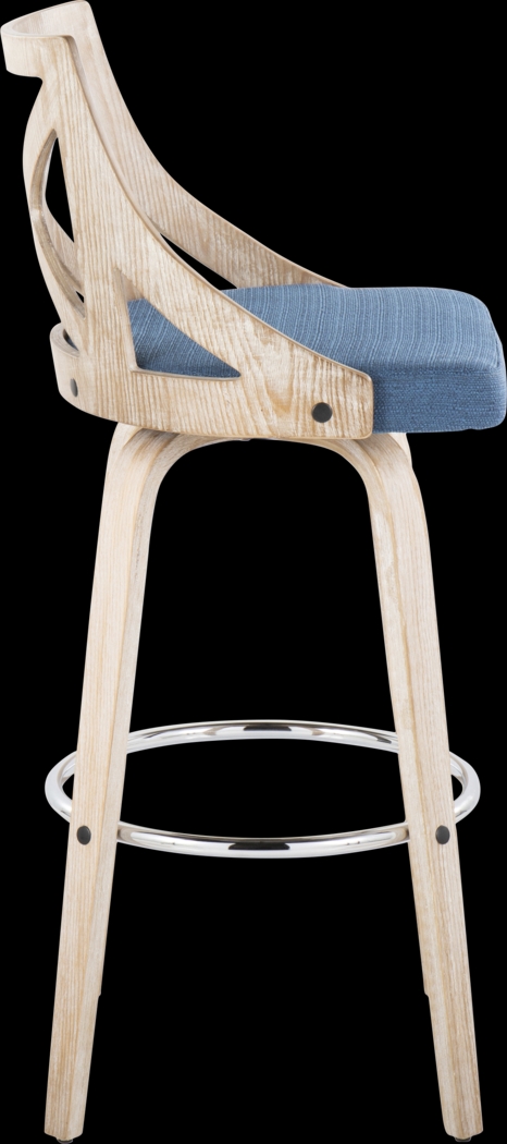 Hasbrouck III Blue Swivel Barstool, Set of 2 - Thumbnail - Image 4