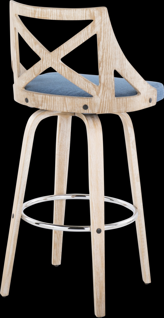 Hasbrouck III Blue Swivel Barstool, Set of 2 - Thumbnail - Image 5