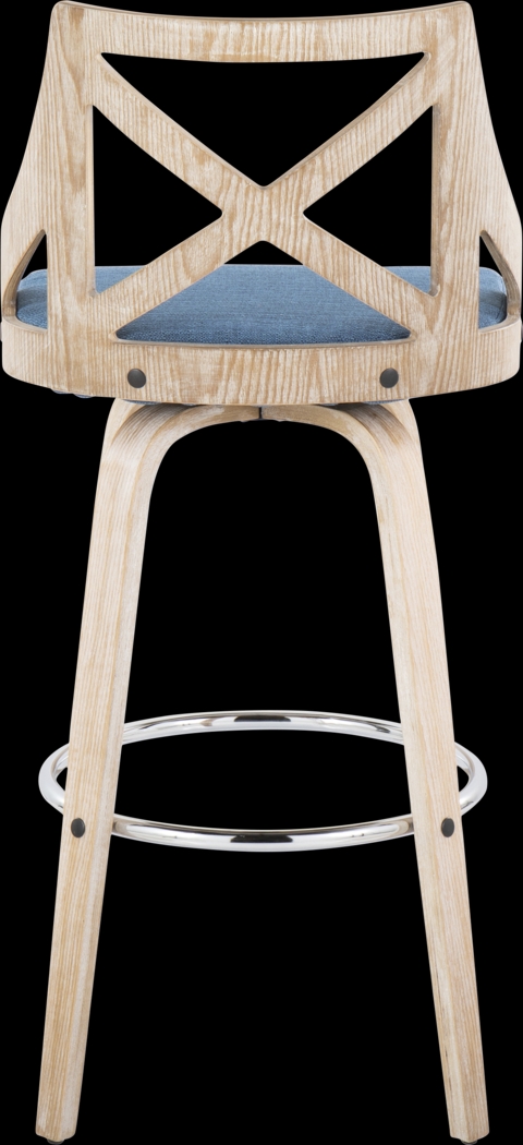 Hasbrouck III Blue Swivel Barstool, Set of 2 - Thumbnail - Image 6